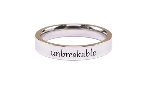 Pink Box Solid Stainless Steel Inspirational Ring Comfort Fit Size 